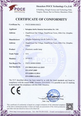 Certificate of conformity