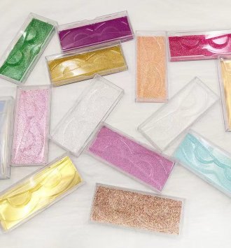 Plastic lash box with colorful cards