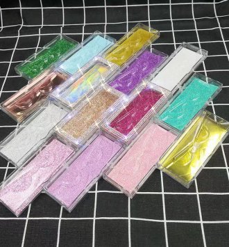 Plastic lash box with colorful cards